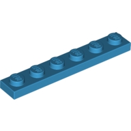 Lego destička 1x6, azurová tmavá (6089833, 6151657)